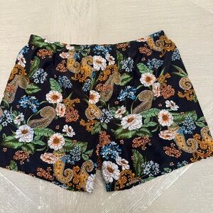 BDG Black and Green Boxer Shirts with Tropical FloralPrint